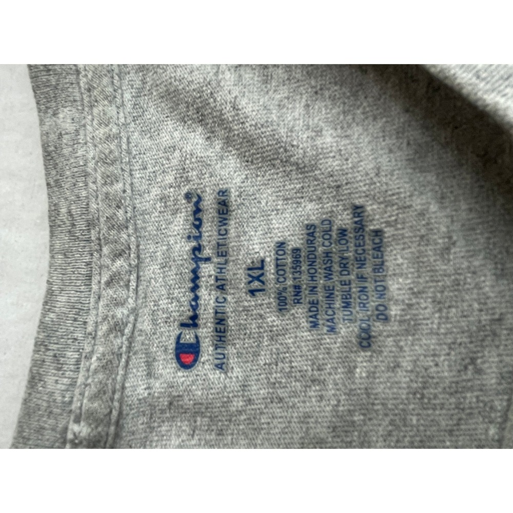 Champion Mens 1XL Heather Gray Big C Logo Graphic Short Sleeve T-Shirt Cotton - Picture 7 of 8